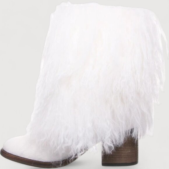 Bearpaw Botica White Shearling Fur Wool Warm Mongolian Sherpa Winter Boots 9 - Picture 8 of 9